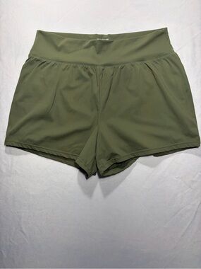 Maurices Olive Active High-Rise Shorts with built in spandex.